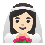 Google(Android) Woman With Veil: Light Skin Tone Emoji