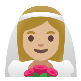 Google(Android) Woman With Veil: Medium-Light Skin Tone Emoji