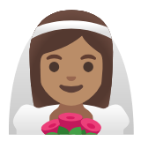 Google(Android) Woman With Veil: Medium Skin Tone Emoji