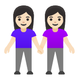 Google(Android) Women Holding Hands: Light Skin Tone Emoji