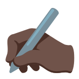 Google(Android) Writing Hand: Dark Skin Tone Emoji