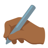 Google(Android) Writing Hand: Medium-Dark Skin Tone Emoji