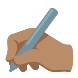 Google(Android) Writing Hand: Medium Skin Tone Emoji