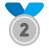 Microsoft(Windows) 2Nd Place Medal Emoji