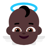 Microsoft(Windows) Baby Angel: Dark Skin Tone Emoji