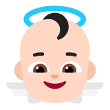 Microsoft(Windows) Baby Angel: Light Skin Tone Emoji