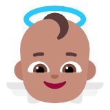 Microsoft(Windows) Baby Angel: Medium Skin Tone Emoji