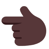 Microsoft(Windows) Backhand Index Pointing Left: Dark Skin Tone Emoji