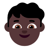 Microsoft(Windows) Boy: Dark Skin Tone Emoji