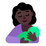 Microsoft(Windows) Breast-Feeding: Dark Skin Tone Emoji