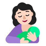 Microsoft(Windows) Breast-Feeding: Light Skin Tone Emoji