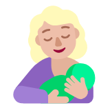 Microsoft(Windows) Breast-Feeding: Medium-Light Skin Tone Emoji