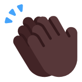 Microsoft(Windows) Clapping Hands: Dark Skin Tone Emoji