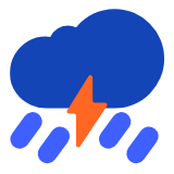 Microsoft(Windows) Cloud With Lightning And Rain Emoji