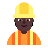 Microsoft(Windows) Construction Worker: Dark Skin Tone Emoji