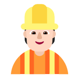 Microsoft(Windows) Construction Worker: Light Skin Tone Emoji