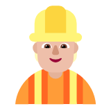 Microsoft(Windows) Construction Worker: Medium-Light Skin Tone Emoji