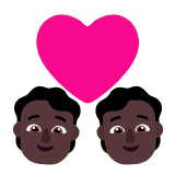 Microsoft(Windows) Couple With Heart: Dark Skin Tone Emoji