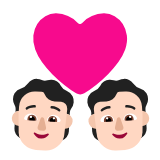 Microsoft(Windows) Couple With Heart: Light Skin Tone Emoji