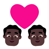 Microsoft(Windows) Couple With Heart: Man, Man, Dark Skin Tone Emoji