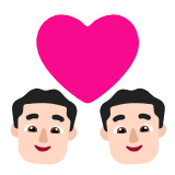 Microsoft(Windows) Couple With Heart: Man, Man, Light Skin Tone Emoji