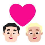 Microsoft(Windows) Couple With Heart: Man, Man, Light Skin Tone, Medium-Light Skin Tone Emoji