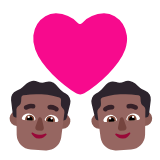 Microsoft(Windows) Couple With Heart: Man, Man, Medium-Dark Skin Tone Emoji