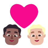 Microsoft(Windows) Couple With Heart: Man, Man, Medium-Dark Skin Tone, Medium-Light Skin Tone Emoji