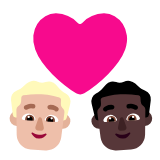 Microsoft(Windows) Couple With Heart: Man, Man, Medium-Light Skin Tone, Dark Skin Tone Emoji