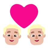 Microsoft(Windows) Couple With Heart: Man, Man, Medium-Light Skin Tone Emoji