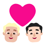 Microsoft(Windows) Couple With Heart: Man, Man, Medium-Light Skin Tone, Light Skin Tone Emoji