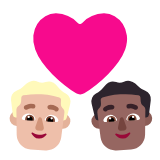 Microsoft(Windows) Couple With Heart: Man, Man, Medium-Light Skin Tone, Medium-Dark Skin Tone Emoji