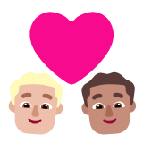 Microsoft(Windows) Couple With Heart: Man, Man, Medium-Light Skin Tone, Medium Skin Tone Emoji