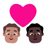 Microsoft(Windows) Couple With Heart: Man, Man, Medium Skin Tone, Dark Skin Tone Emoji