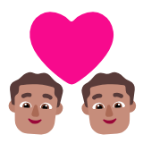 Microsoft(Windows) Couple With Heart: Man, Man, Medium Skin Tone Emoji