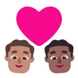 Microsoft(Windows) Couple With Heart: Man, Man, Medium Skin Tone, Medium-Dark Skin Tone Emoji