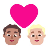 Microsoft(Windows) Couple With Heart: Man, Man, Medium Skin Tone, Medium-Light Skin Tone Emoji