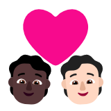 Microsoft(Windows) Couple With Heart: Person, Person, Dark Skin Tone, Light Skin Tone Emoji