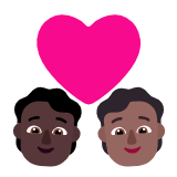 Microsoft(Windows) Couple With Heart: Person, Person, Dark Skin Tone, Medium-Dark Skin Tone Emoji