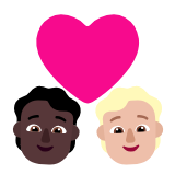 Microsoft(Windows) Couple With Heart: Person, Person, Dark Skin Tone, Medium-Light Skin Tone Emoji