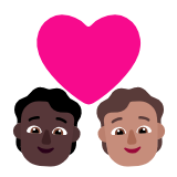 Microsoft(Windows) Couple With Heart: Person, Person, Dark Skin Tone, Medium Skin Tone Emoji