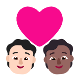 Microsoft(Windows) Couple With Heart: Person, Person, Light Skin Tone, Medium-Dark Skin Tone Emoji