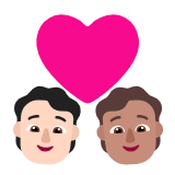 Microsoft(Windows) Couple With Heart: Person, Person, Light Skin Tone, Medium Skin Tone Emoji