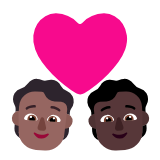 Microsoft(Windows) Couple With Heart: Person, Person, Medium-Dark Skin Tone, Dark Skin Tone Emoji