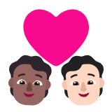 Microsoft(Windows) Couple With Heart: Person, Person, Medium-Dark Skin Tone, Light Skin Tone Emoji