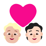 Microsoft(Windows) Couple With Heart: Person, Person, Medium-Light Skin Tone, Light Skin Tone Emoji