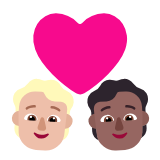 Microsoft(Windows) Couple With Heart: Person, Person, Medium-Light Skin Tone, Medium-Dark Skin Tone Emoji