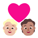 Microsoft(Windows) Couple With Heart: Person, Person, Medium-Light Skin Tone, Medium Skin Tone Emoji