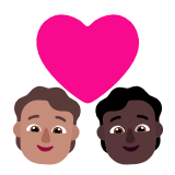 Microsoft(Windows) Couple With Heart: Person, Person, Medium Skin Tone, Dark Skin Tone Emoji