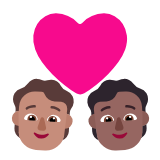 Microsoft(Windows) Couple With Heart: Person, Person, Medium Skin Tone, Medium-Dark Skin Tone Emoji